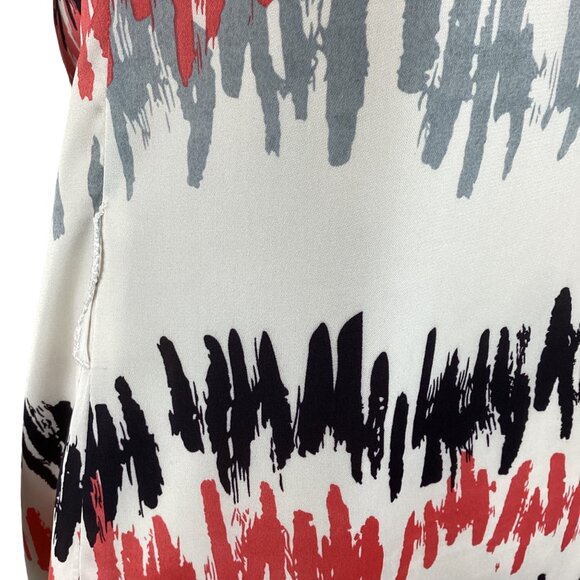 Jade Melody Tam Dress Size Small Ruffle‎ Sleeve Abstract Print White Black Red - Picture 8 of 8